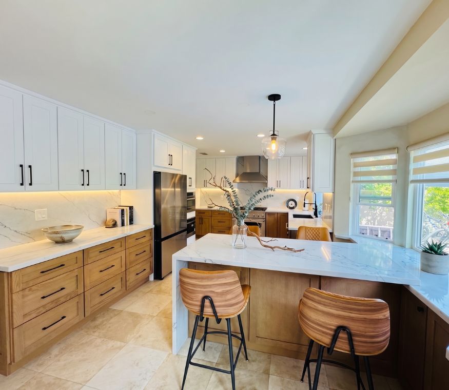 Contemporary Natural Wood Kitchen Kitchen Remodel by Mars Brothers Kitchen & Bath Inc project photo 2